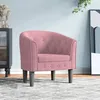 Image de vidaXL Fauteuil cabriolet rose velours