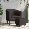 Image de vidaXL Fauteuil cabriolet avec repose-pied marron similicuir