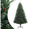 Image de vidaXL Sapin de NoÃ«l artificiel Ã  charniÃ¨res avec baies rouges 180 cm