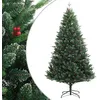 Image de vidaXL Sapin de NoÃ«l artificiel Ã  charniÃ¨res avec baies rouges 240 cm