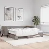 Image de vidaXL Lit de jour avec gigogne et matelas taupe 100x200 cm tissu