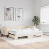 Image de vidaXL Lit de jour avec gigogne et matelas crÃ¨me 100x200 cm tissu