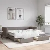 Image de vidaXL Lit de jour avec gigogne et tiroirs taupe 90x200 cm tissu
