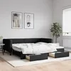 Image de vidaXL Lit de jour avec gigogne et tiroirs noir 100x200 cm tissu