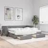 Image de vidaXL Lit de jour avec gigogne et tiroirs gris foncÃ© 90x190 cm tissu