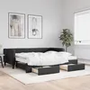 Image de vidaXL Lit de jour avec gigogne et tiroirs noir 90x190 cm tissu