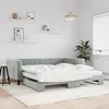 Image de vidaXL Lit de jour et gigogne et matelas gris clair 100x200 cm velours
