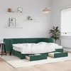 Image de vidaXL Lit de jour avec gigogne et tiroirs vert foncÃ© 90x200cm velours