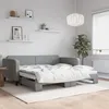 Image de vidaXL Lit de jour avec lit gigogne gris clair 100x200 cm tissu