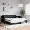 Image de vidaXL Lit de jour avec lit gigogne noir 100x200 cm tissu