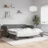 Image de vidaXL Lit de jour avec gigogne et matelas gris foncÃ© 100x200 cm tissu