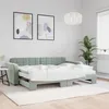 Image de vidaXL Lit de jour avec gigogne et matelas gris clair 80x200cm velours