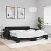 Image de vidaXL Lit de jour avec lit gigogne et matelas noir 100x200 cm velours