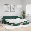 Image de vidaXL Lit de jour avec gigogne et tiroirs vert foncÃ© 90x200cm velours