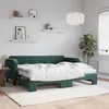 Image de vidaXL Lit de jour avec gigogne et matelas vert foncÃ© 90x200cm velours