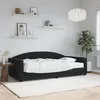 Image de vidaXL Lit de jour avec matelas noir 100x200 cm velours
