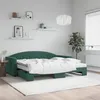 Image de vidaXL Lit de jour avec gigogne et matelas vert foncÃ© 90x200cm velours