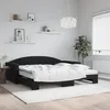 Image de vidaXL Lit de jour avec lit gigogne et matelas noir 100x200 cm velours