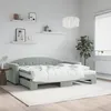 Image de vidaXL Lit de jour avec gigogne et matelas gris clair 90x190cm velours