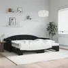 Image de vidaXL Lit de jour avec gigogne et matelas noir 90x190 cm velours