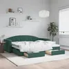 Image de vidaXL Lit de jour avec gigogne et tiroirs vert foncÃ© 90x200cm velours