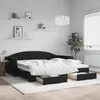 Image de vidaXL Lit de jour avec gigogne et tiroirs noir 100x200 cm velours