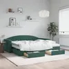 Image de vidaXL Lit de jour avec gigogne et tiroirs vert foncÃ© 90x200cm velours
