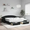 Image de vidaXL Lit de jour avec gigogne et tiroirs noir 100x200 cm velours