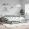 Image de vidaXL Lit de jour avec gigogne et tiroirs gris clair 90x190cm velours