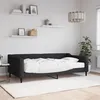 Image de vidaXL Lit de jour avec matelas noir 100x200 cm tissu
