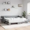 Image de vidaXL Lit de jour avec gigogne sans matelas gris clair 90x200 cm