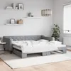 Image de vidaXL Lit de jour avec lit gigogne gris clair 100x200 cm tissu