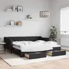 Image de vidaXL Lit de jour avec gigogne et tiroirs noir 90x190 cm tissu