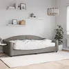 Image de vidaXL Lit de jour avec matelas taupe 100x200 cm tissu