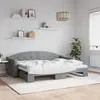 Image de vidaXL Lit de jour avec gigogne sans matelas gris clair 80x200 cm