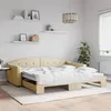 Image de vidaXL Lit de jour avec lit gigogne crÃ¨me 100x200 cm tissu