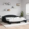 Image de vidaXL Lit de jour avec gigogne et matelas noir 90x190 cm tissu