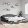 Image de vidaXL Lit de jour avec gigogne et tiroirs gris foncÃ© 100x200 cm tissu