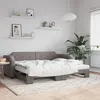 Image de vidaXL Lit de jour avec lit gigogne taupe 100x200 cm tissu