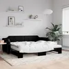 Image de vidaXL Lit de jour avec gigogne et matelas noir 90x200 cm tissu