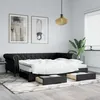 Image de vidaXL Lit de jour avec gigogne et tiroirs noir 90x200 cm similicuir