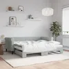 Image de vidaXL Lit de jour avec gigogne et matelas gris clair 90x190cm velours