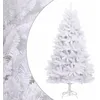 Image de vidaXL Sapin de NoÃ«l artificiel Ã  charniÃ¨res avec support blanc 180 cm