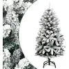 Image de vidaXL Sapin de NoÃ«l artificiel Ã  charniÃ¨res avec neige floquÃ©e 120 cm