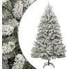 Image de vidaXL Sapin de NoÃ«l artificiel Ã  charniÃ¨res avec neige floquÃ©e 180 cm