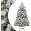 Image de vidaXL Sapin de NoÃ«l artificiel Ã  charniÃ¨res avec neige floquÃ©e 210 cm
