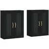 Image de vidaXL Armoires murales 2 pcs noir bois d'ingÃ©nierie