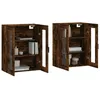 Image de Vidaxl Armoires Murales 2 Pcs ChÃªne FumÃ© Bois D'ingÃ©nierie