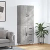 Image de vidaXL Buffet haut Gris bÃ©ton 69,5x34x180 cm Bois d'ingÃ©nierie