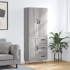 Image de vidaXL Buffet haut Sonoma gris 69,5x34x180 cm Bois d'ingÃ©nierie